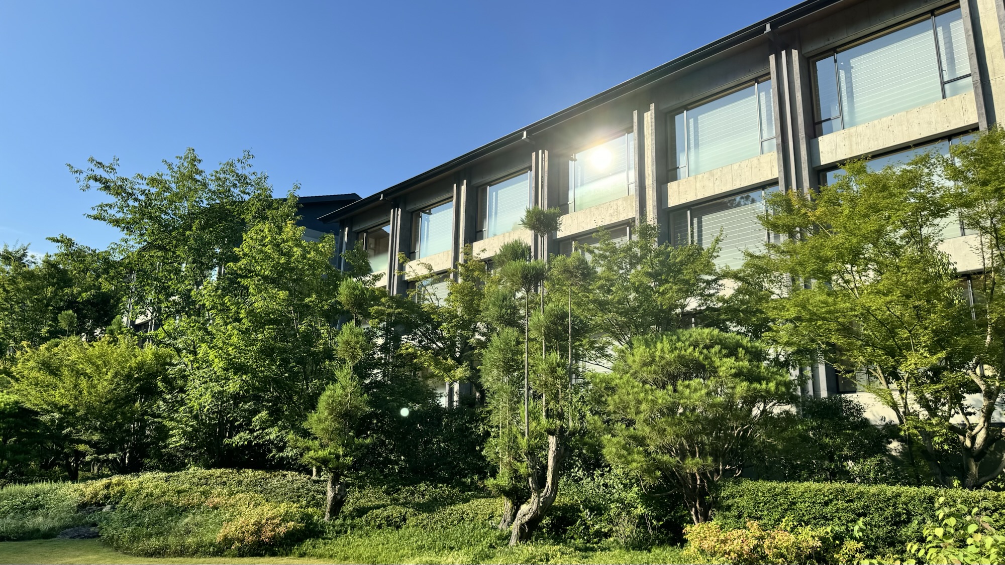 ROKU KYOTOの客室棟と緑