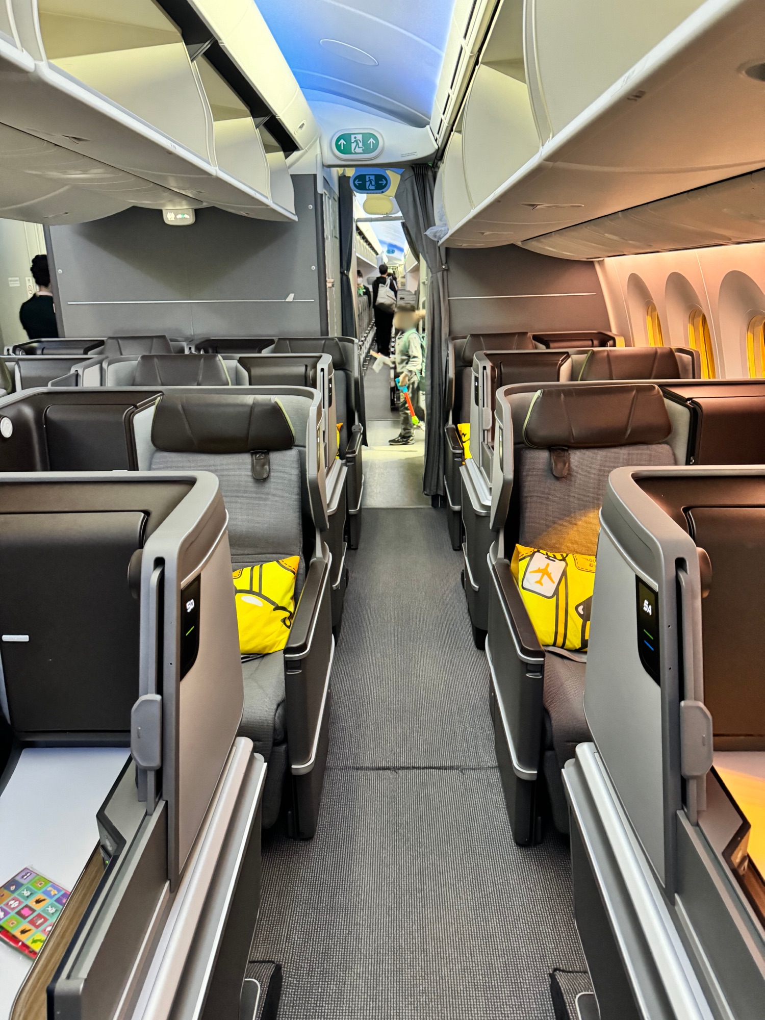 エバー航空B787-9ロイヤルローレルクラスのキャビン