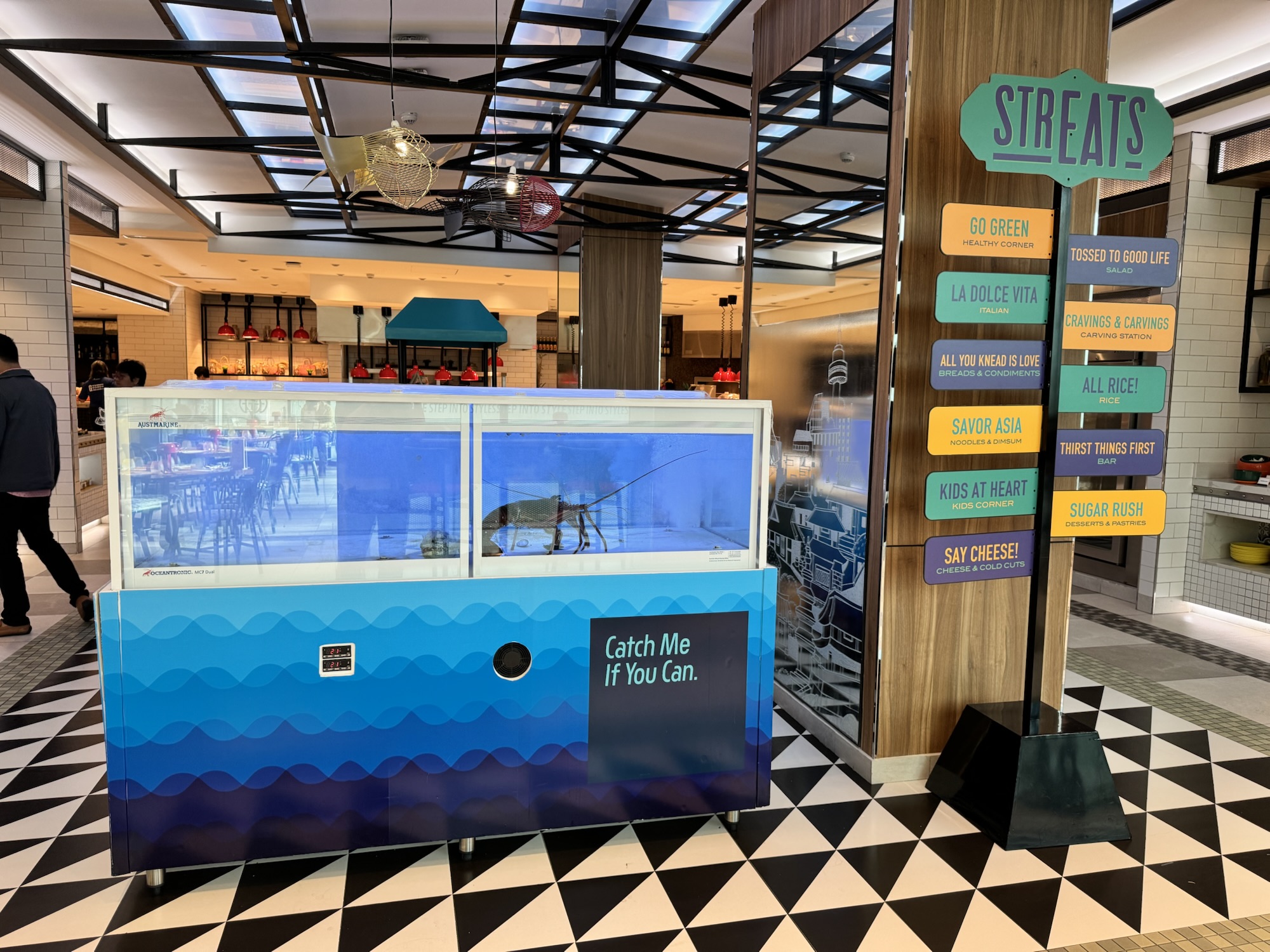 STREATSの各コーナーを示す案内サイン