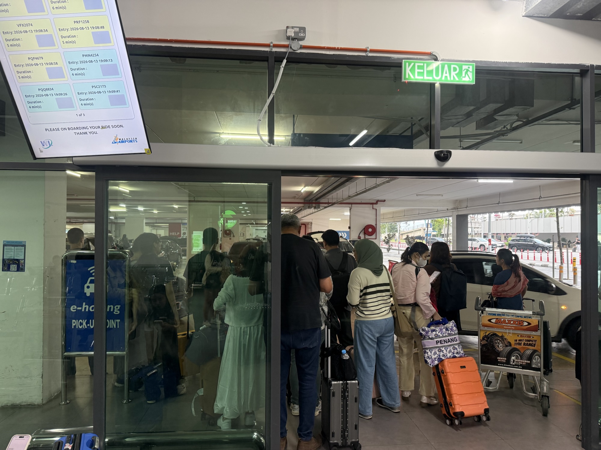 ペナン国際空港のGrab・e-hailing乗車エリア