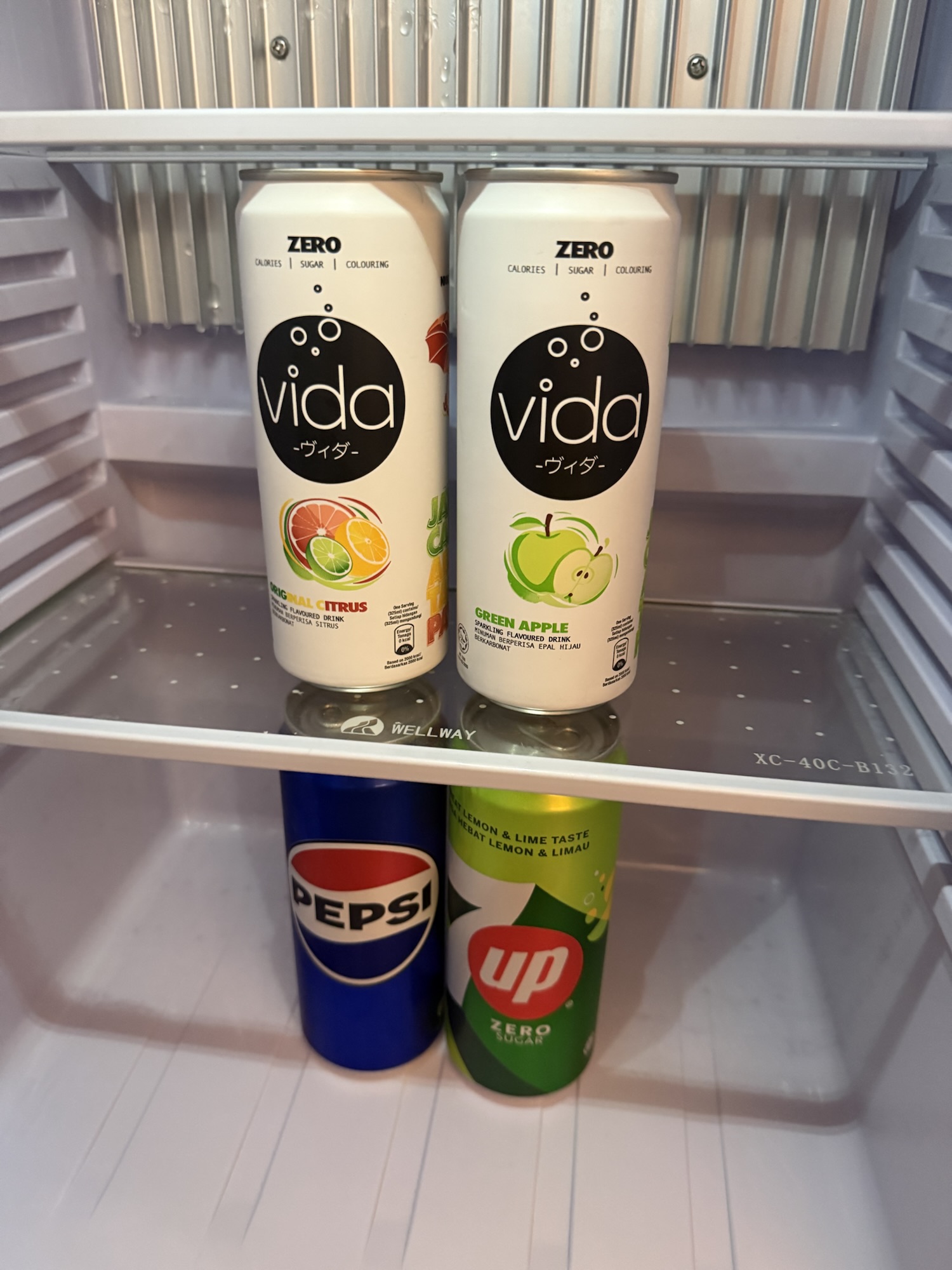無料で利用できた冷蔵庫内のソフトドリンク